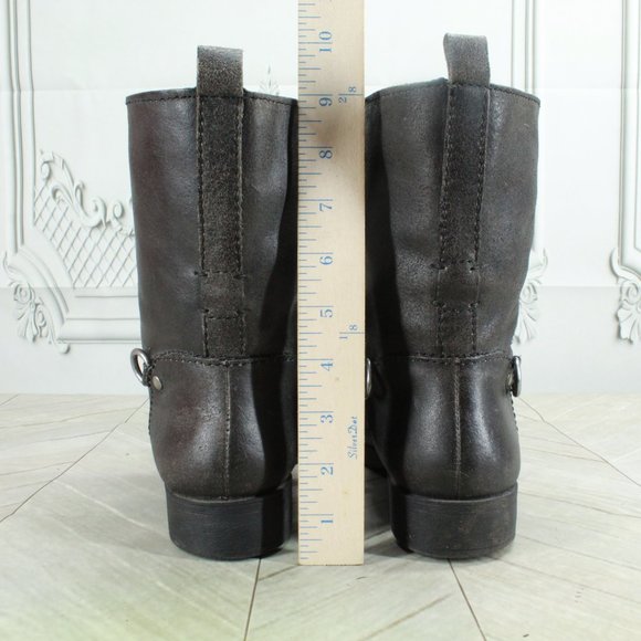 Nine West Black Leather Plaid Lined Lace up Side Zipper Ankle boots Size 10.5 M - Picture 8 of 9